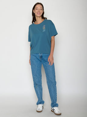 True Blue: Lässiges T-Shirt aus Bio-Baumwoll-Mix für Damen [22297]