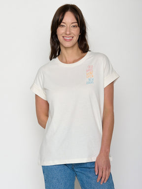 Moonstone: Sportliches T-Shirt aus Bio-Baumwolle mit Rollup Sleeve für Damen [22299]
