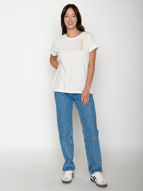 Moonstone: Sportliches T-Shirt aus Bio-Baumwolle mit Rollup Sleeve für Damen [22301]