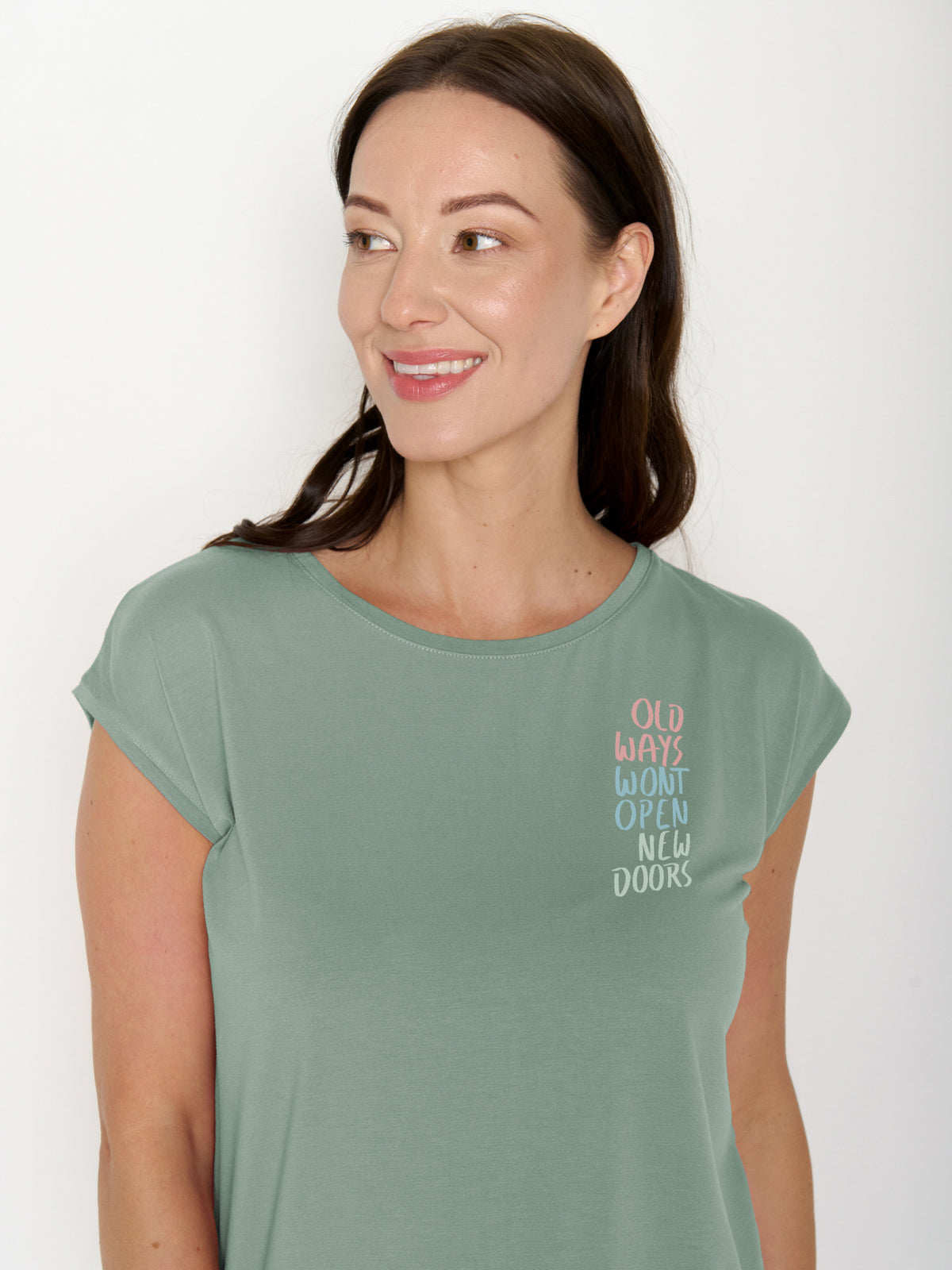 Pale Green: Lässiges Shirt aus LENZING™ TENCEL™ Mix für Damen [22308]