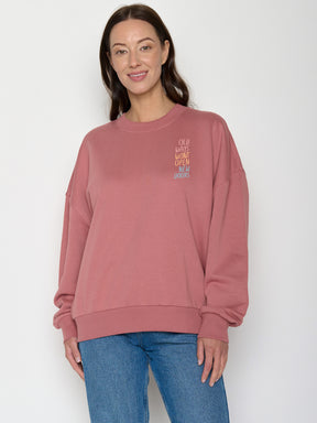 Dark Rose: Lässiges Sweatshirt aus Bio-Baumwolle für Damen [22311]