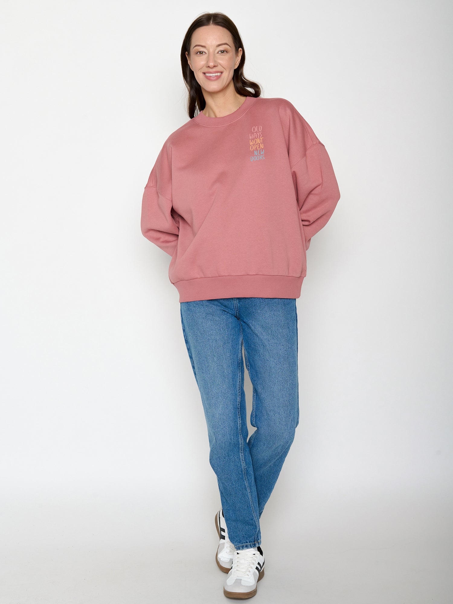 Dark Rose: Lässiges Sweatshirt aus Bio-Baumwolle für Damen [22313]