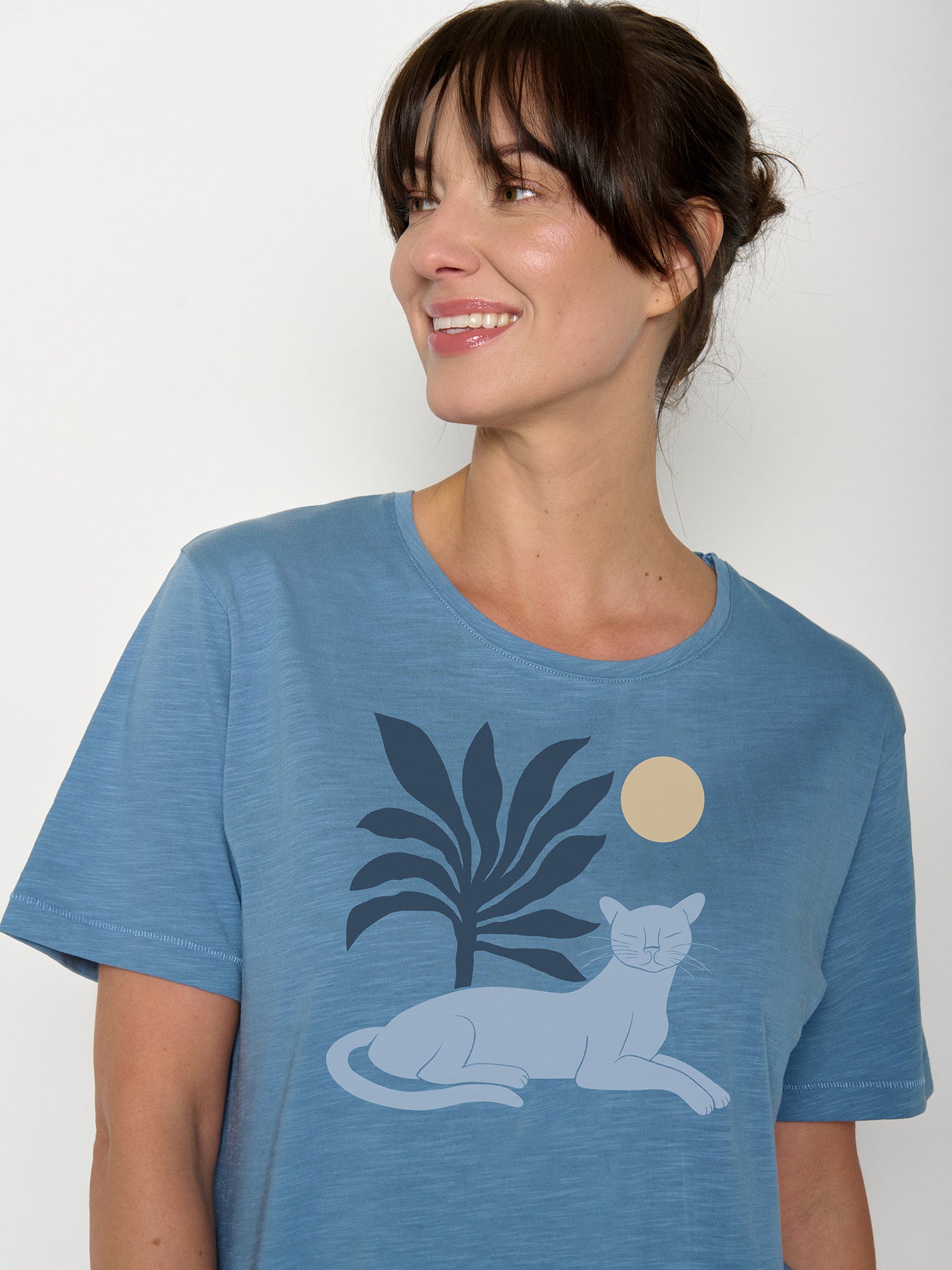 Glacier Blue : Kastiges T-Shirt aus Bio-Baumwolle für Damen [22316]