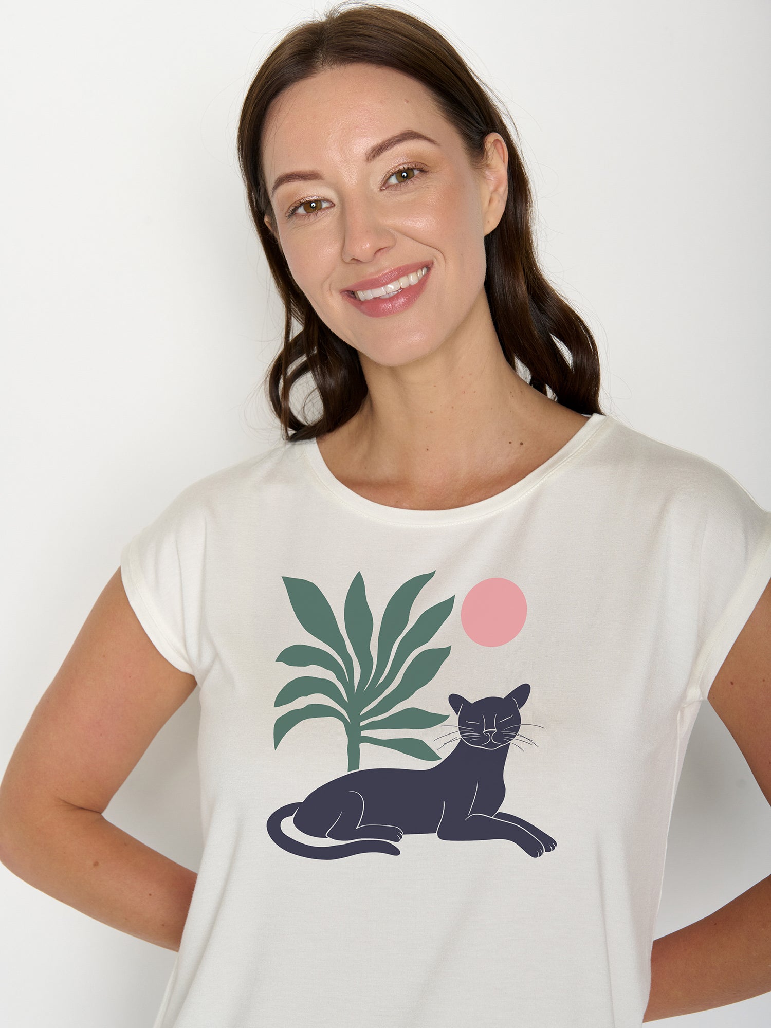 Moonstone: Lässiges Shirt aus LENZING™ TENCEL™ Mix für Damen [22320]