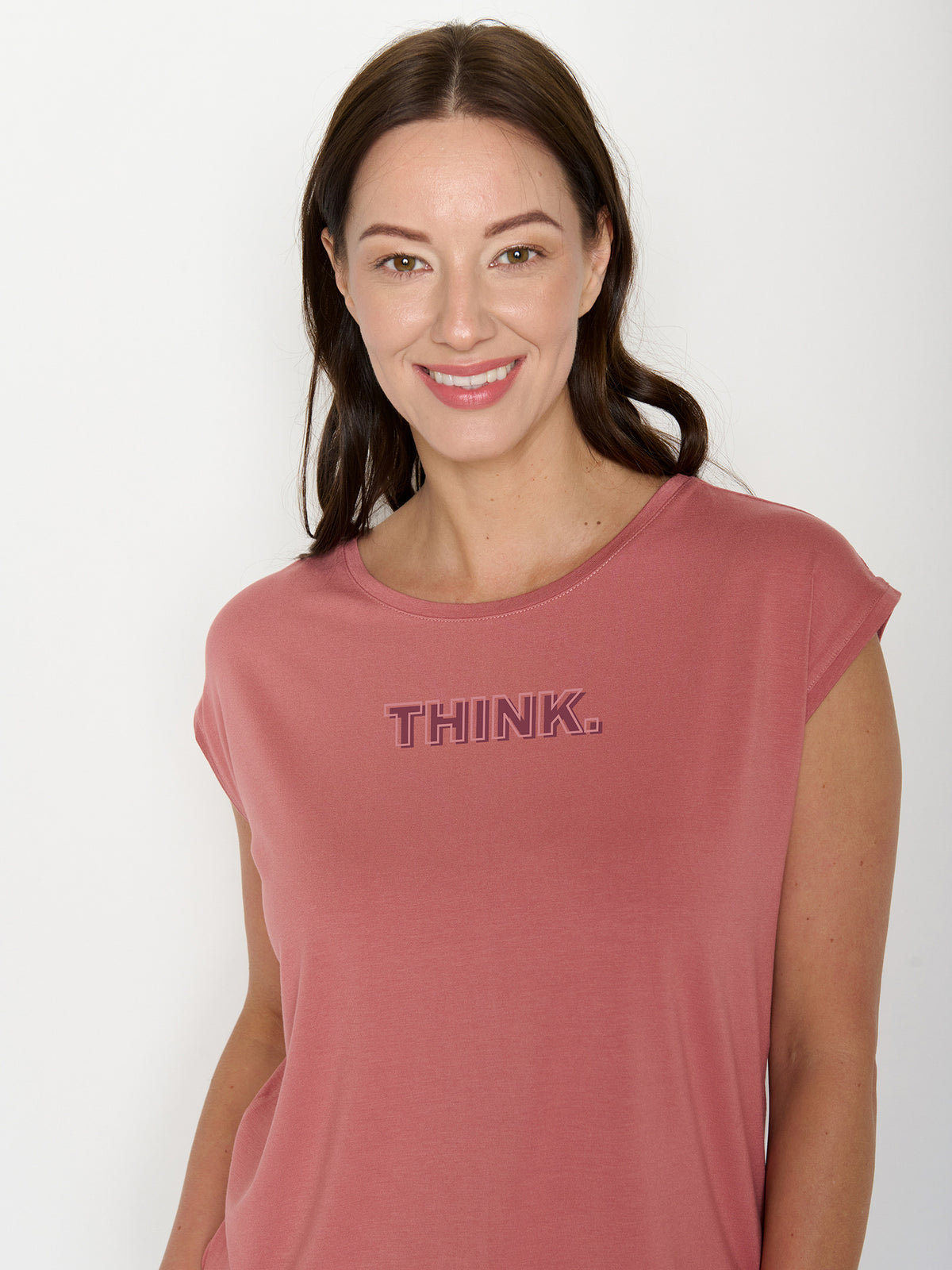 Dark Rose: Lässiges Shirt aus LENZING™ TENCEL™ Mix für Damen [22336]