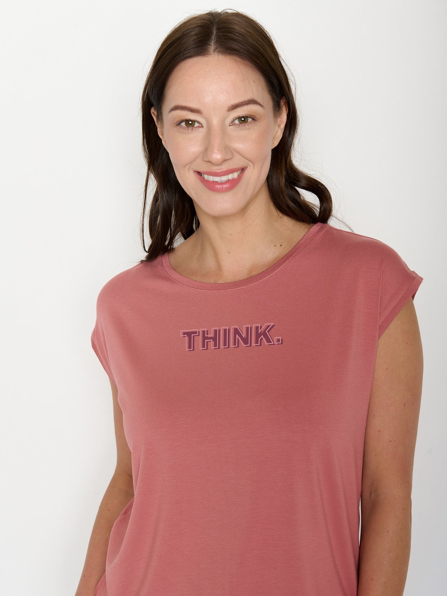 Dark Rose: Lässiges Shirt aus LENZING™ TENCEL™ Mix für Damen [22336]