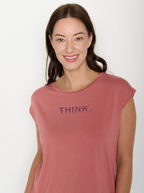 Dark Rose: Lässiges Shirt aus LENZING™ TENCEL™ Mix für Damen [22336]