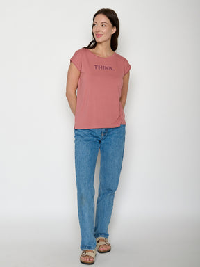 Dark Rose: Lässiges Shirt aus LENZING™ TENCEL™ Mix für Damen [22337]