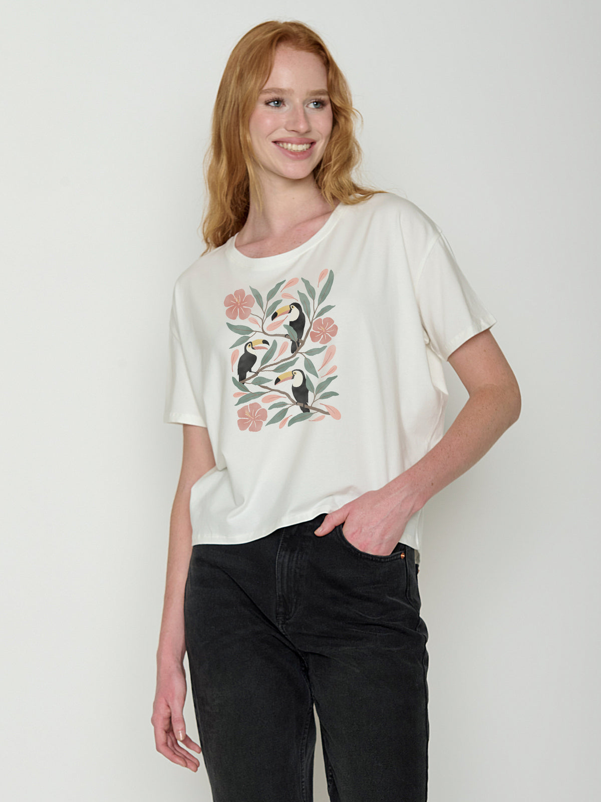 Moonstone: Lässiges T-Shirt aus Bio-Baumwoll-Mix für Damen [22339]