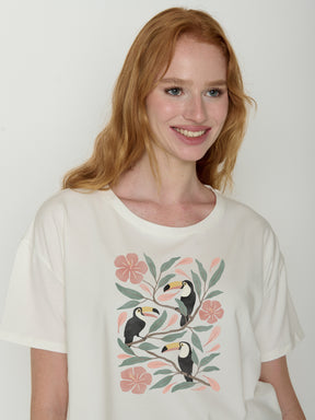 Moonstone: Lässiges T-Shirt aus Bio-Baumwoll-Mix für Damen [22340]