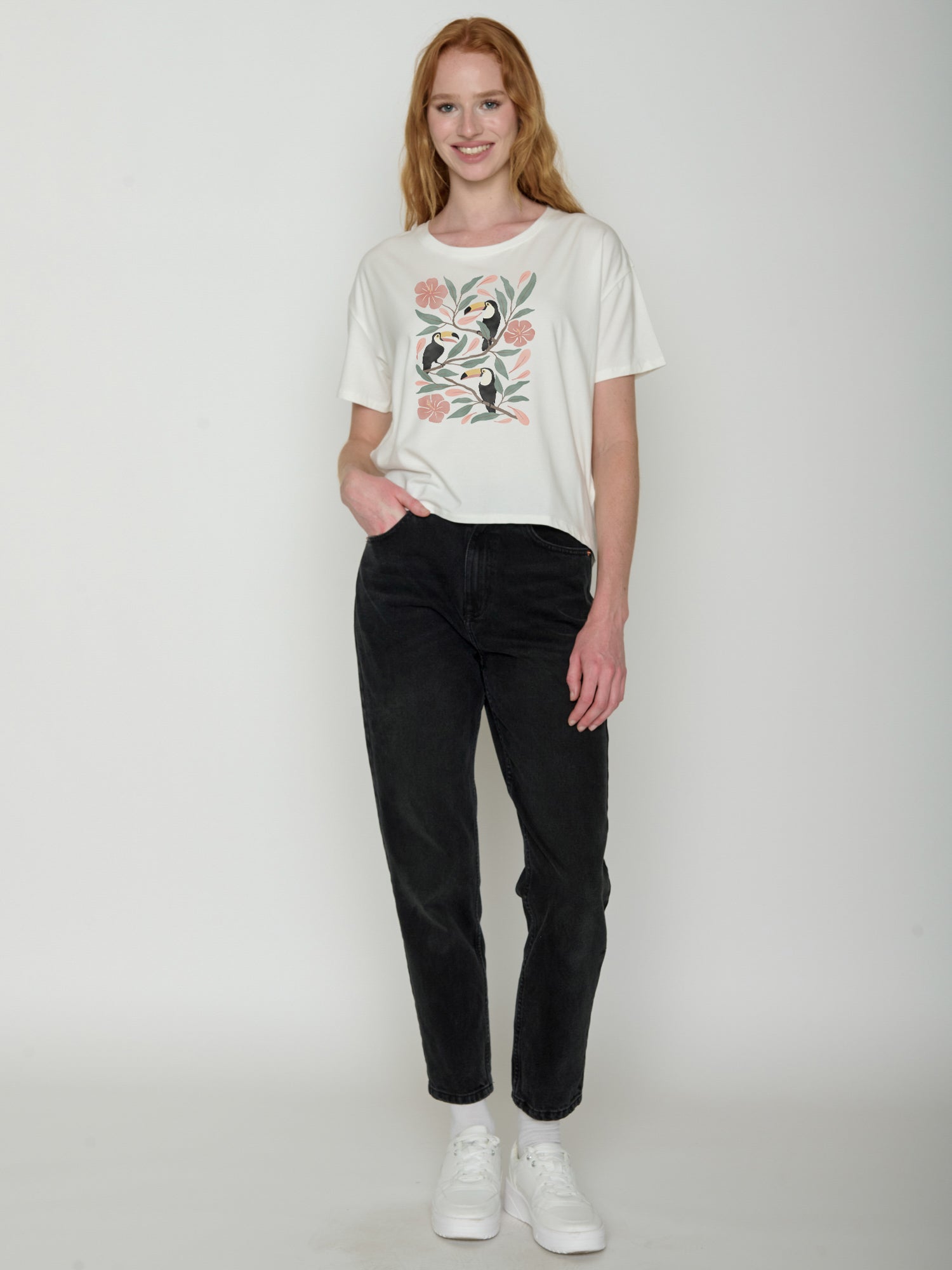 Moonstone: Lässiges T-Shirt aus Bio-Baumwoll-Mix für Damen [22341]