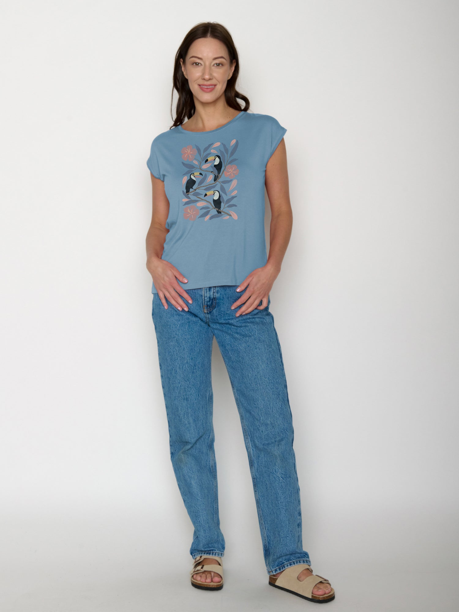 Glacier Blue : Lässiges Shirt aus LENZING™ TENCEL™ Mix für Damen [22345]