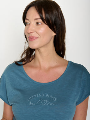 True Blue: Lässiges T-Shirt aus Bio-Baumwolle für Damen [22356]