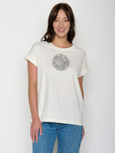 Moonstone: Sportliches T-Shirt aus Bio-Baumwolle mit Rollup Sleeve für Damen [22363]