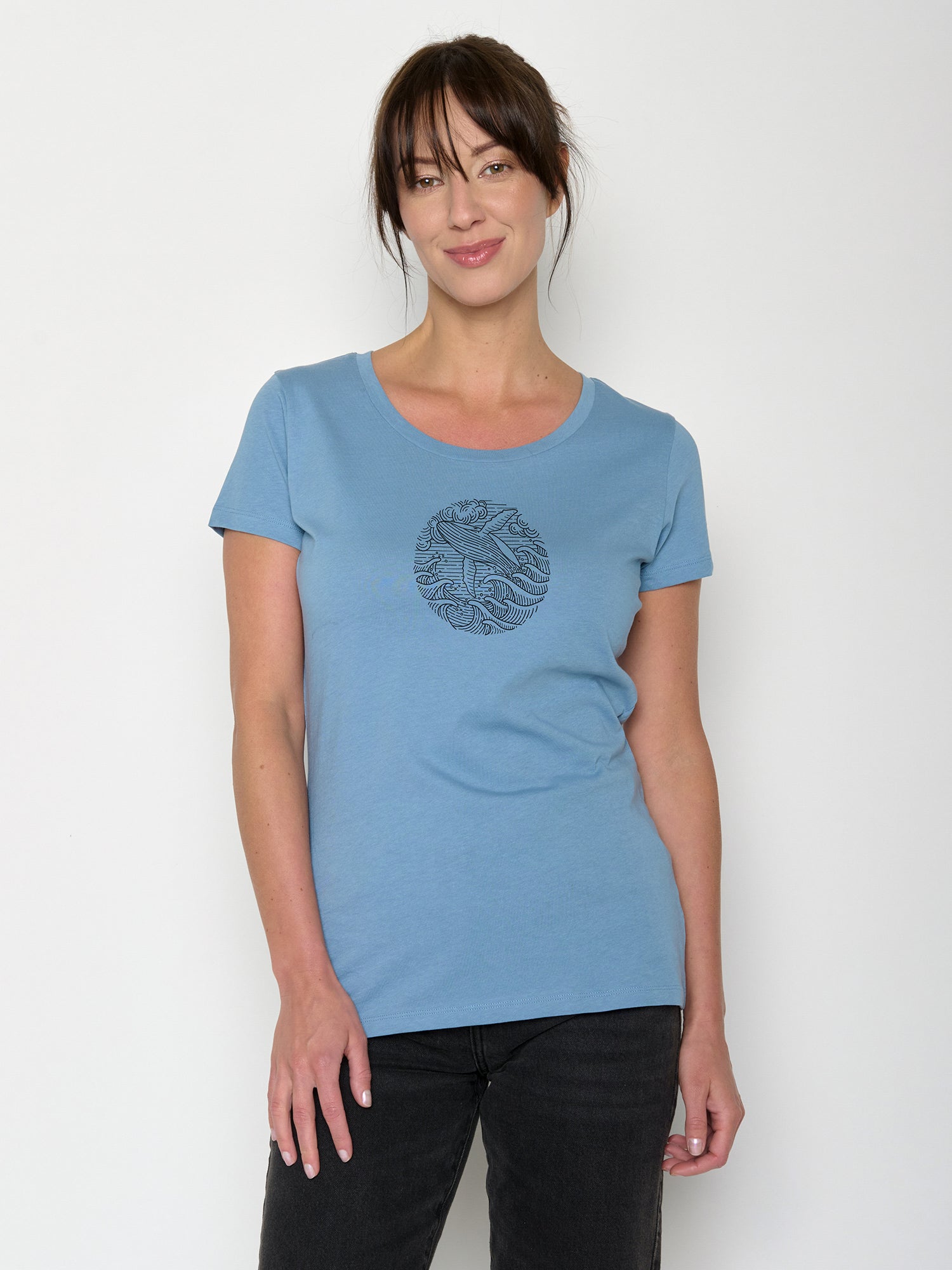 Glacier Blue : Sportliches T-Shirt aus Bio-Baumwolle für Damen [22367]