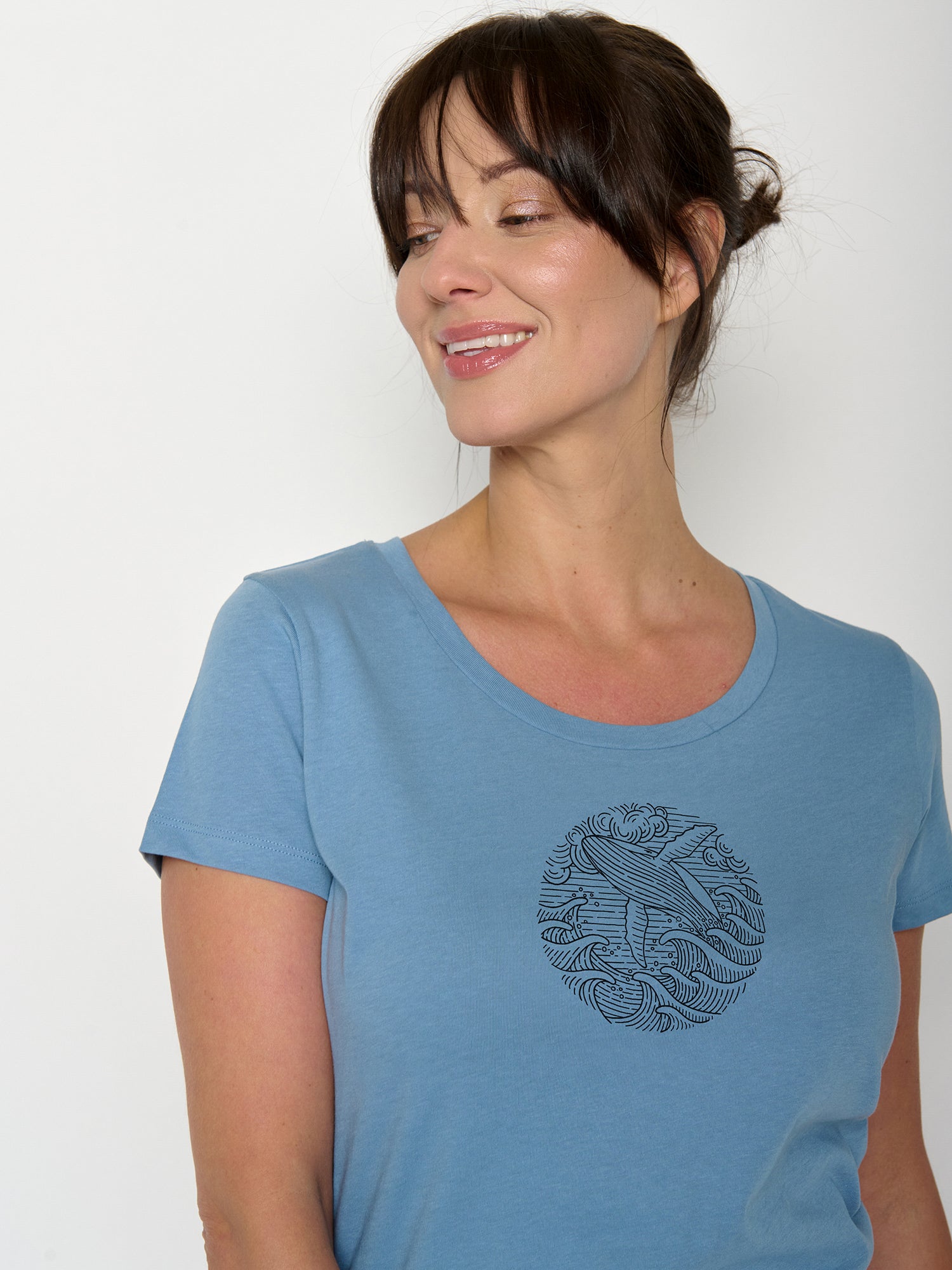 Glacier Blue : Sportliches T-Shirt aus Bio-Baumwolle für Damen [22368]
