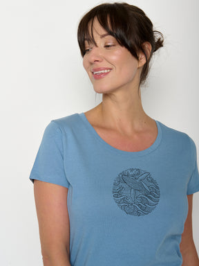 Glacier Blue : Sportliches T-Shirt aus Bio-Baumwolle für Damen [22368]