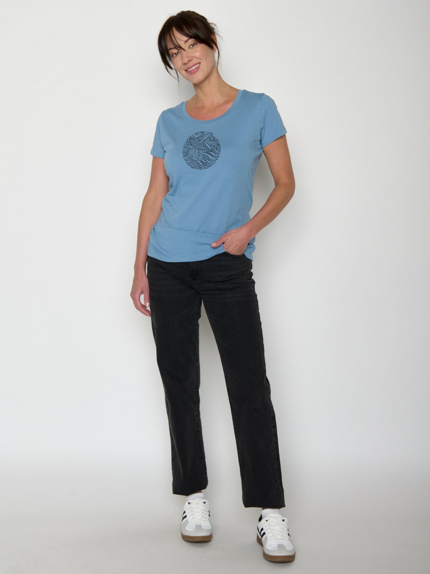 Glacier Blue : Sportliches T-Shirt aus Bio-Baumwolle für Damen [22369]