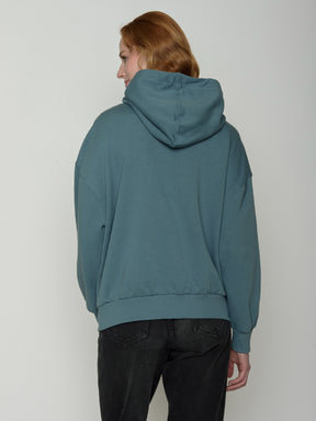 Vintage Blue: Lässiger Hoodie aus Bio-Baumwolle für Damen [22374]