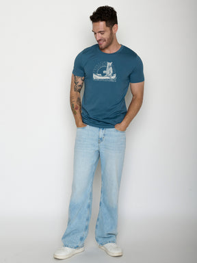 Tidal Blue: Sportliches T-Shirt aus Bio-Baumwolle für Herren [22381]