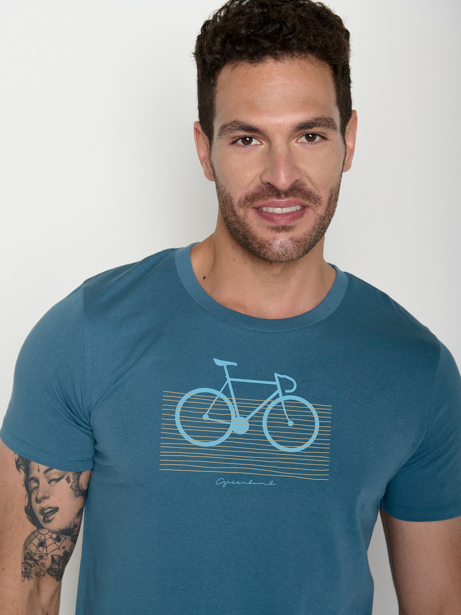 Tidal Blue: Sportliches T-Shirt aus Bio-Baumwolle für Herren [22384]