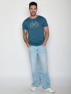 Tidal Blue: Sportliches T-Shirt aus Bio-Baumwolle für Herren [22385]