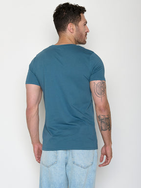 Tidal Blue: Sportliches T-Shirt aus Bio-Baumwolle für Herren [22386]