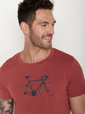 Sunset Red: Sportliches T-Shirt aus Bio-Baumwolle für Herren [22388]