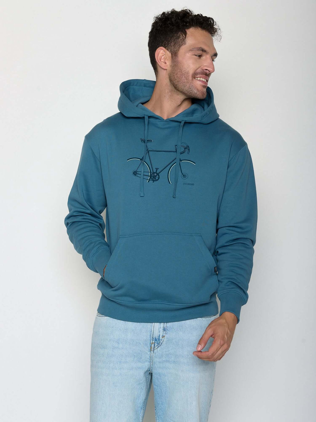 Tidal Blue: Gemütlicher Hoodie aus Bio-Baumwolle für Herren [22391]