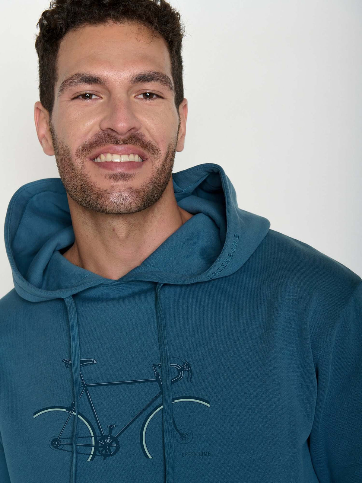 Tidal Blue: Gemütlicher Hoodie aus Bio-Baumwolle für Herren [22392]