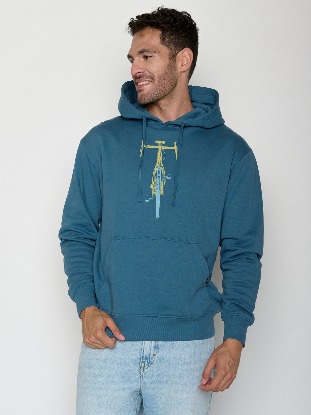 Tidal Blue: Gemütlicher Hoodie aus Bio-Baumwolle für Herren [22397]
