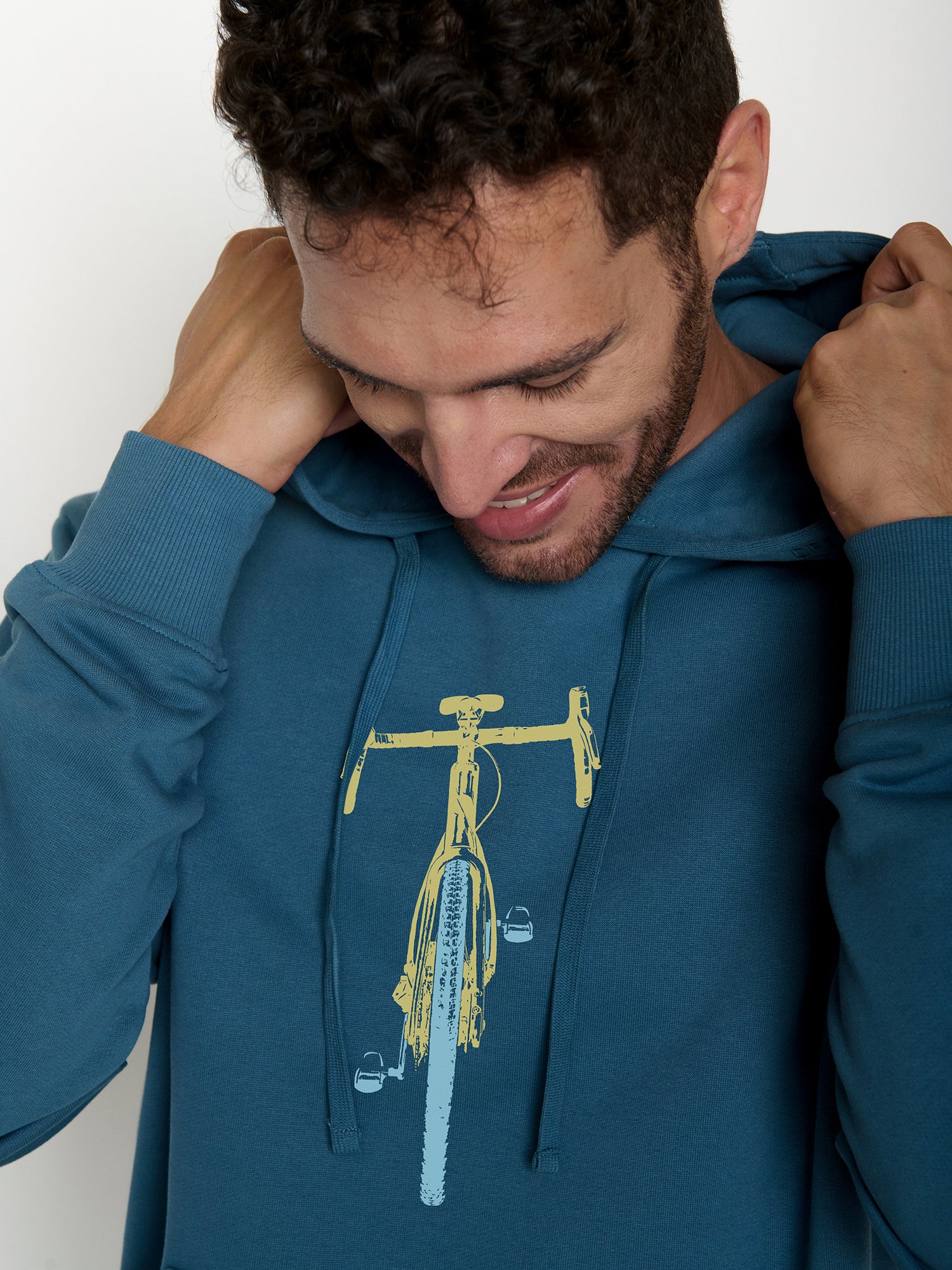 Tidal Blue: Gemütlicher Hoodie aus Bio-Baumwolle für Herren [22398]