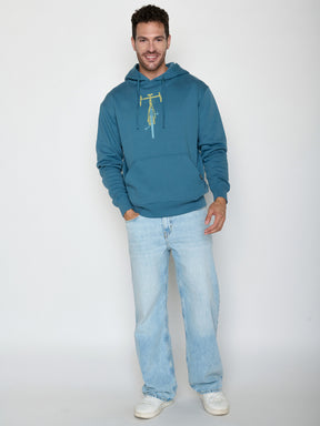 Tidal Blue: Gemütlicher Hoodie aus Bio-Baumwolle für Herren [22399]
