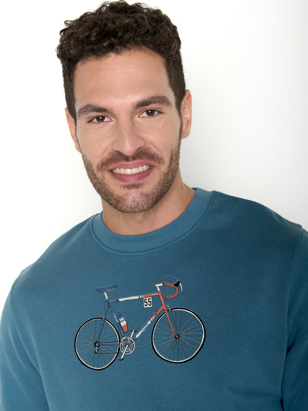 Tidal Blue: Gemütliches Sweatshirt aus Bio-Baumwolle für Herren [22408]