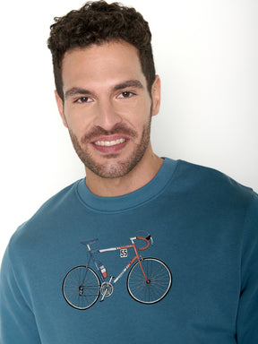 Tidal Blue: Gemütliches Sweatshirt aus Bio-Baumwolle für Herren [22408]