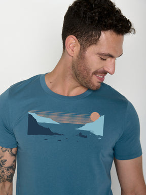 Tidal Blue: Sportliches T-Shirt aus Bio-Baumwolle für Herren [22416]
