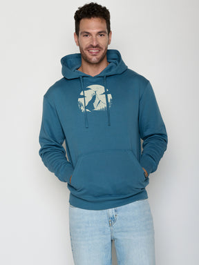 Tidal Blue: Gemütlicher Hoodie aus Bio-Baumwolle für Herren [22430]