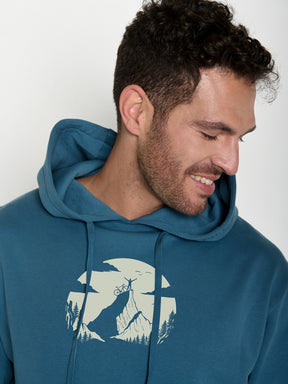 Tidal Blue: Gemütlicher Hoodie aus Bio-Baumwolle für Herren [22431]