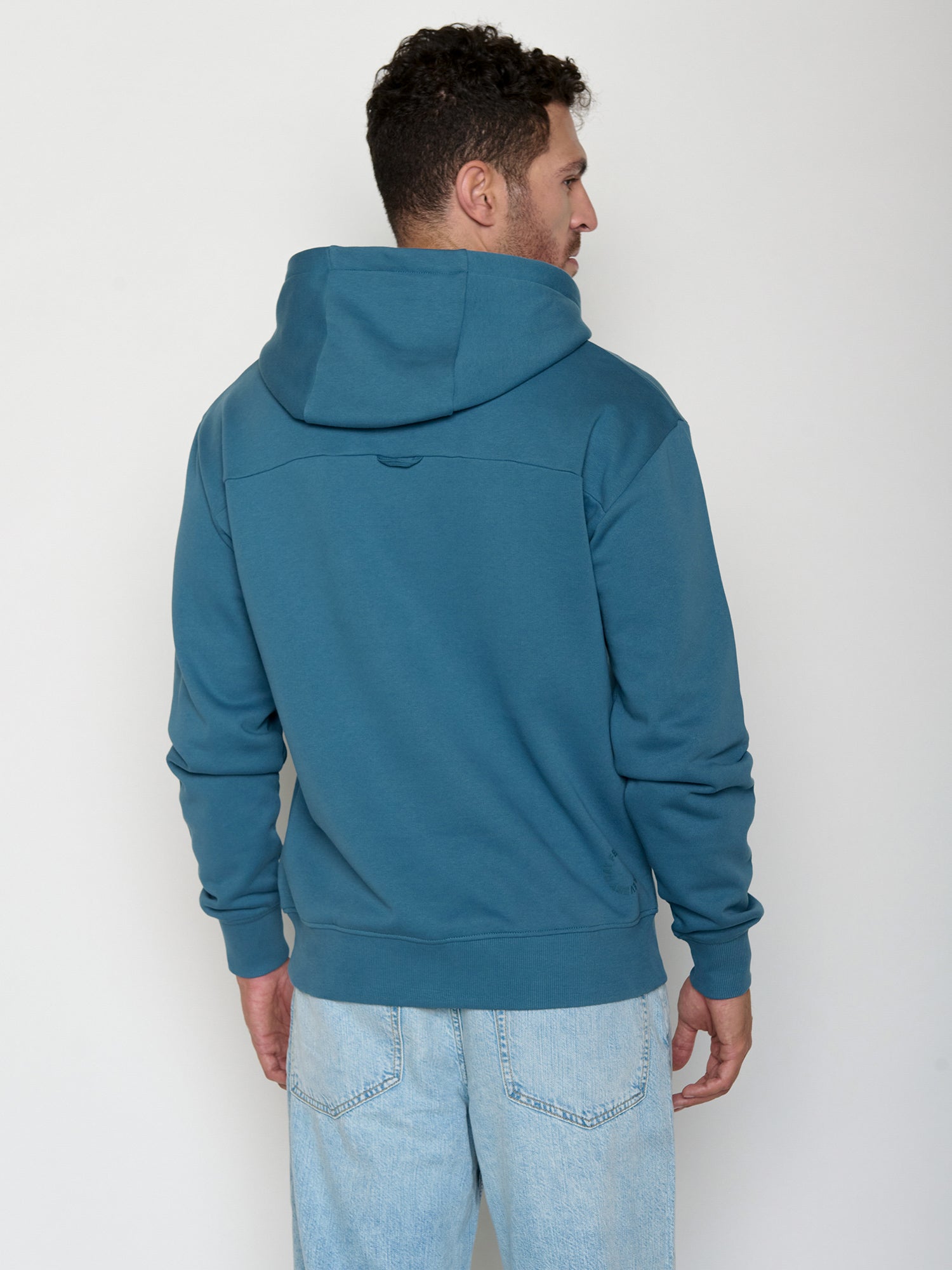 Tidal Blue: Gemütlicher Hoodie aus Bio-Baumwolle für Herren [22433]