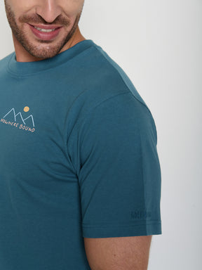 Tidal Blue: Lässiges Oversize-T-Shirt aus Bio-Baumwolle für Herren [22440]