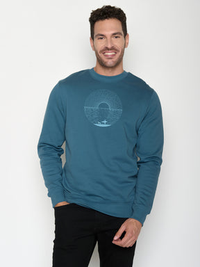 Tidal Blue: Gemütliches Sweatshirt aus Bio-Baumwolle für Herren [22457]