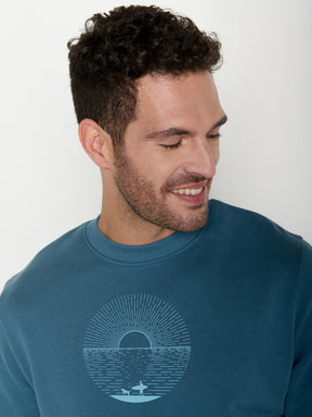 Tidal Blue: Gemütliches Sweatshirt aus Bio-Baumwolle für Herren [22458]