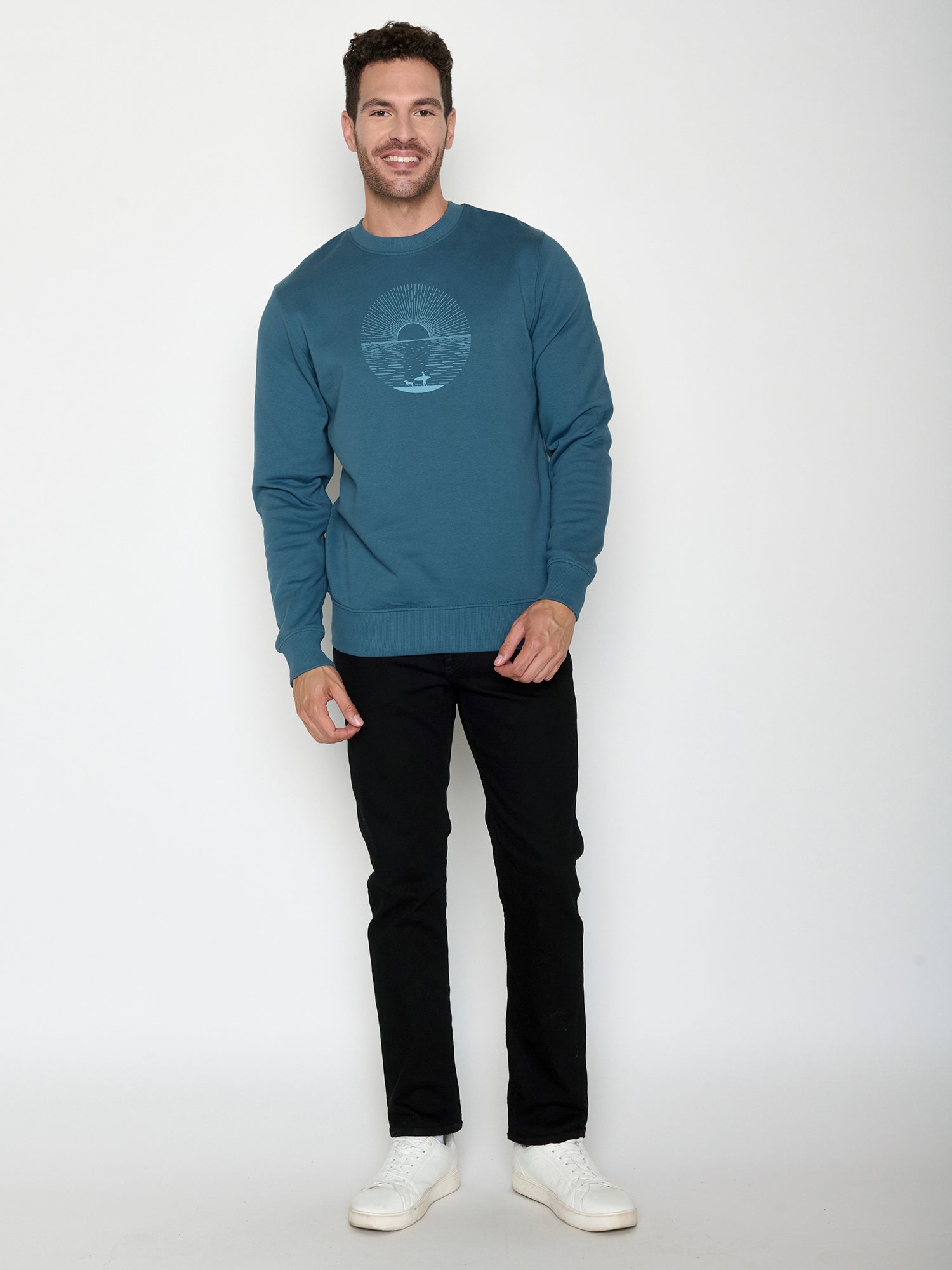 Tidal Blue: Gemütliches Sweatshirt aus Bio-Baumwolle für Herren [22459]