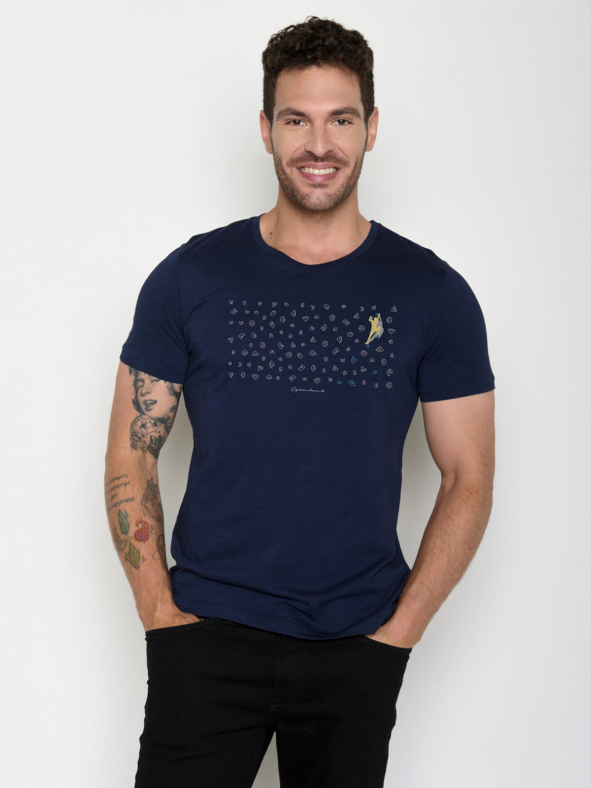 Navy: Sportliches T-Shirt aus Bio-Baumwolle für Herren [22476]