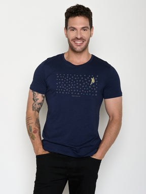Navy: Sportliches T-Shirt aus Bio-Baumwolle für Herren [22476]