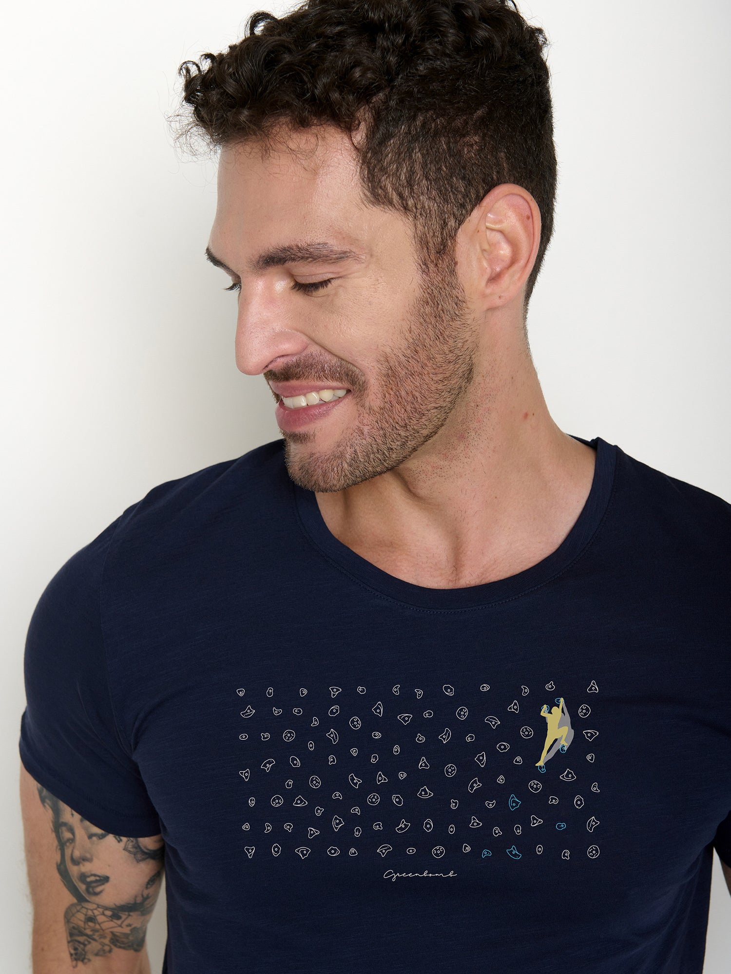 Navy: Sportliches T-Shirt aus Bio-Baumwolle für Herren [22477]