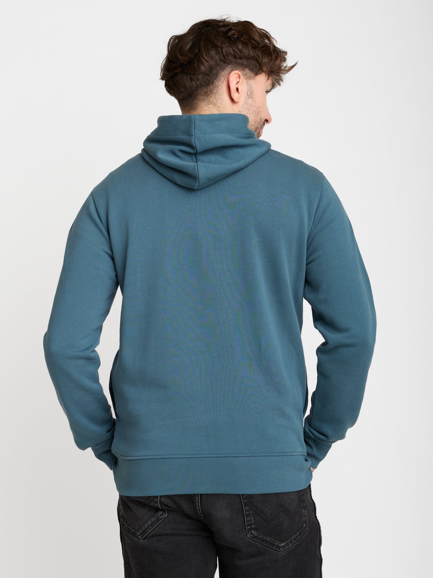 Blau:  Kuschliger Hoodie aus Bio-Baumwolle für Herren [22612]