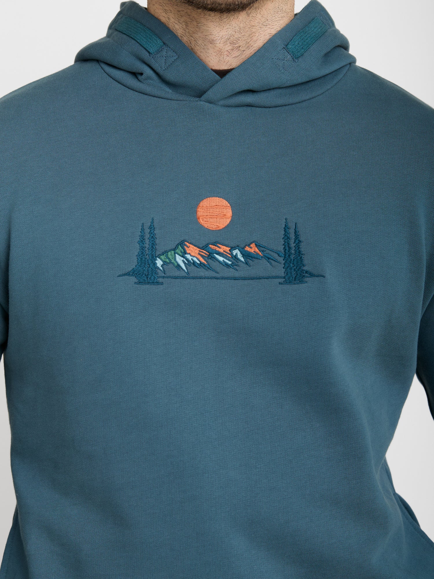 Blau:  Kuschliger Hoodie aus Bio-Baumwolle für Herren [22614]
