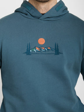 Blau:  Kuschliger Hoodie aus Bio-Baumwolle für Herren [22614]