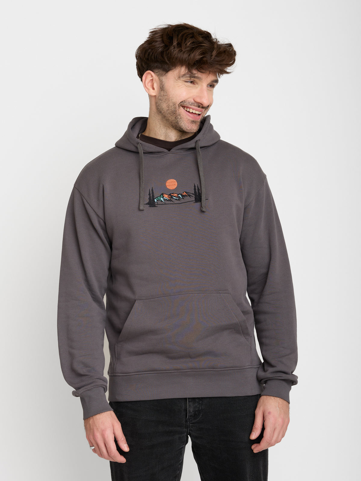 Grau:  Gemütlicher Hoodie aus Bio-Baumwolle für Herren [22616]